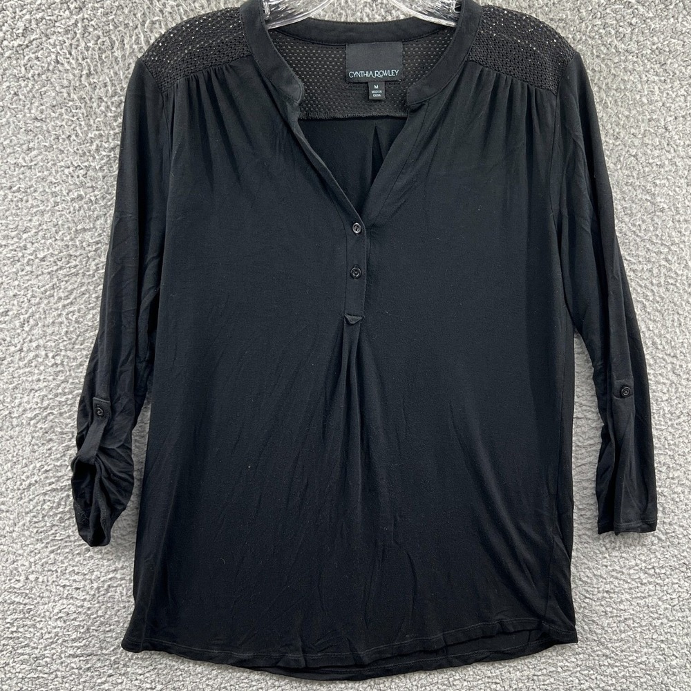 Womens Mesh Top M Sheer Minimalist Relaxed Elevated Basics Casual Travel Modern
